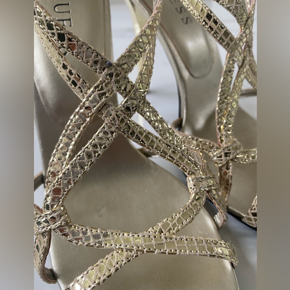 GUESS Gold Strappy Heels